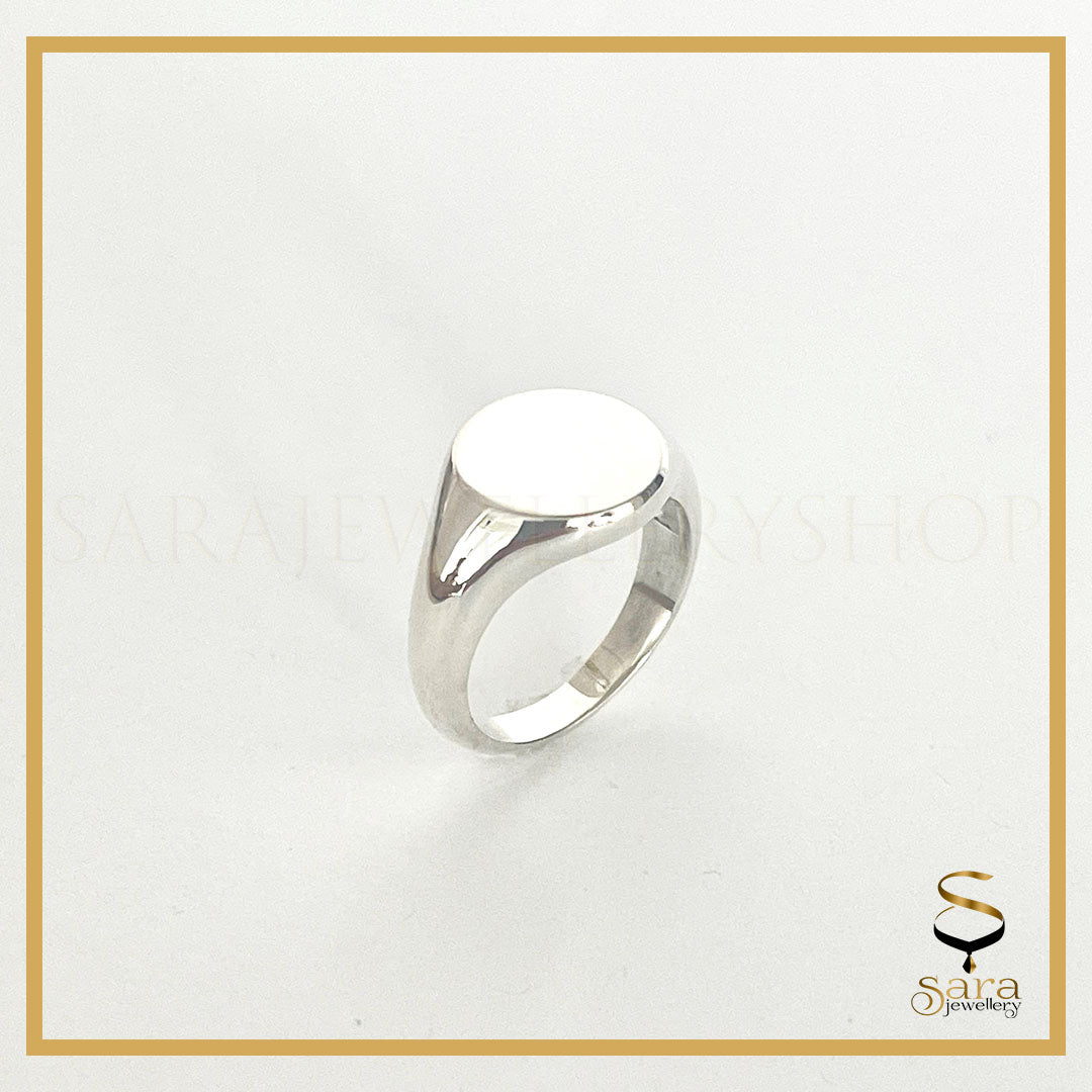Minimalist Silver Ring| Sterling silver signet ring for Unisex| Silver signet ring sjewellery|sara jewellery shop toronto