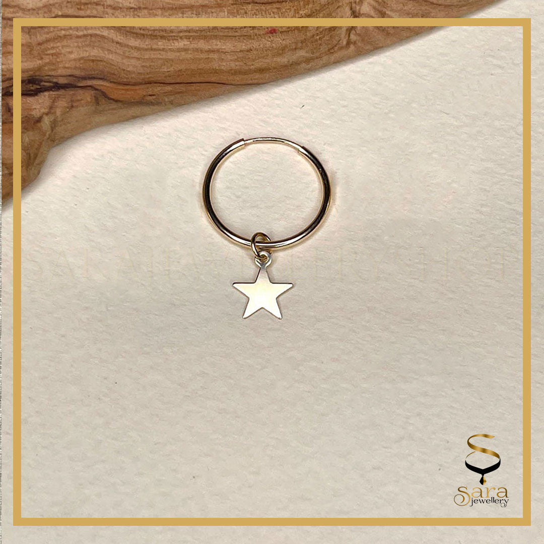 Stars and hoop earrings| Dainty Gold Hoop Earrings| 14 K Gold filled earrings sjewellery|sara jewellery shop toronto