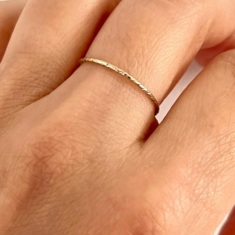 Sparkle Twist | Gold Filled Stacking Ring - sjewellery|sara jewellery shop toronto