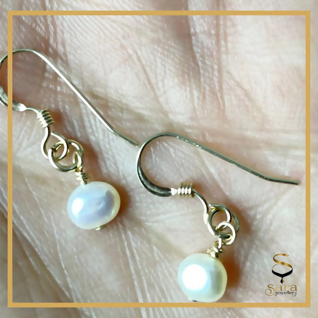 14 K Gold filled hoop earrings with fresh-water pearls| Tarnish Resistant|  For Everyday Wear| Valentines day - sjewellery|sara jewellery shop toronto