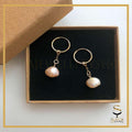14 k gold-filled hoop earrings with freshwater pearls| Tarnish Resistant earrings| Hoop Earrings with Drop Real pearls - sjewellery|sara jewellery shop toronto