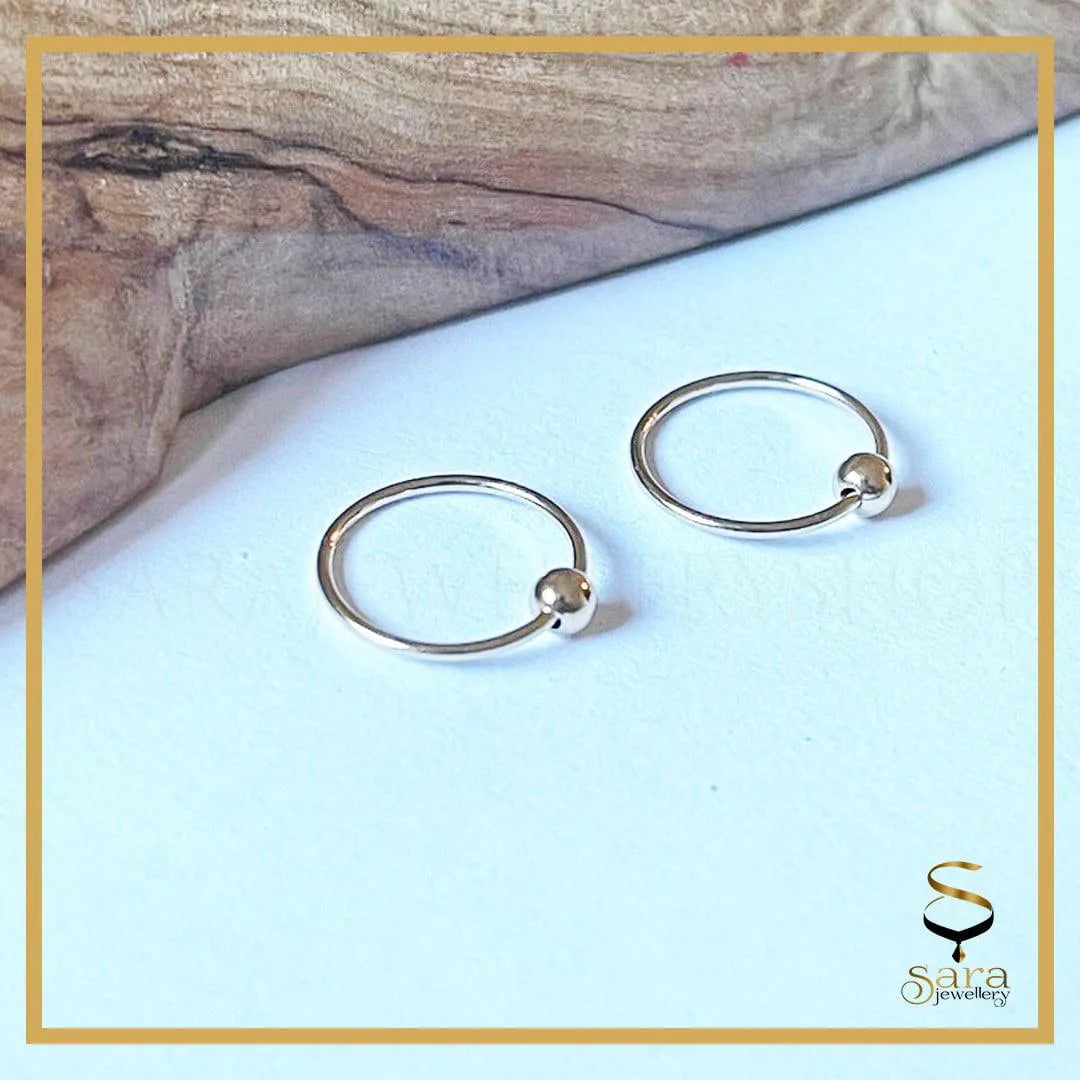 14K Gold-Filled Gold Hoop Earrings with Ball Bead for Everyday Wear - Sara jewellery shop
