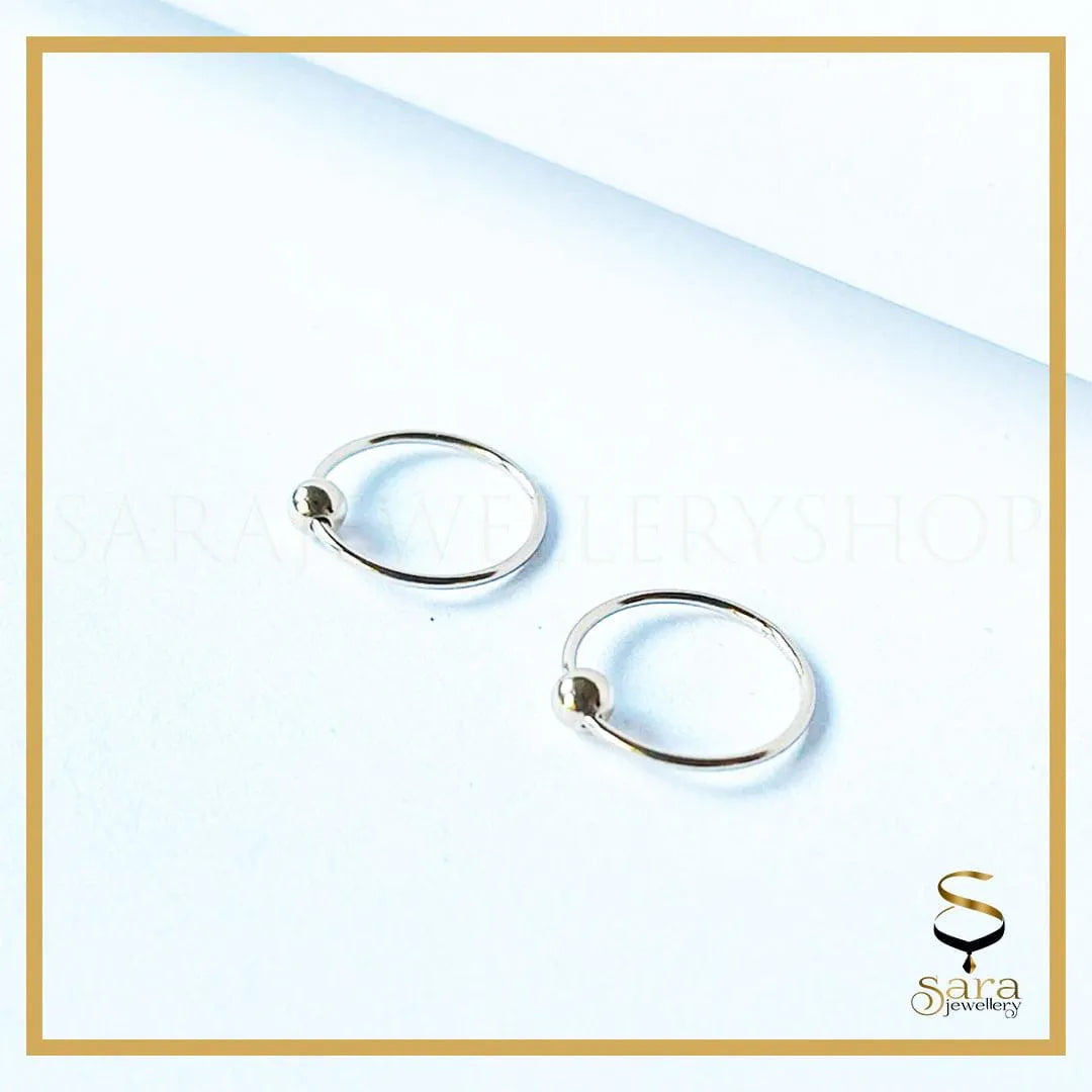 14K Gold-Filled Gold Hoop Earrings with Ball Bead for Everyday Wear - Sara jewellery shop