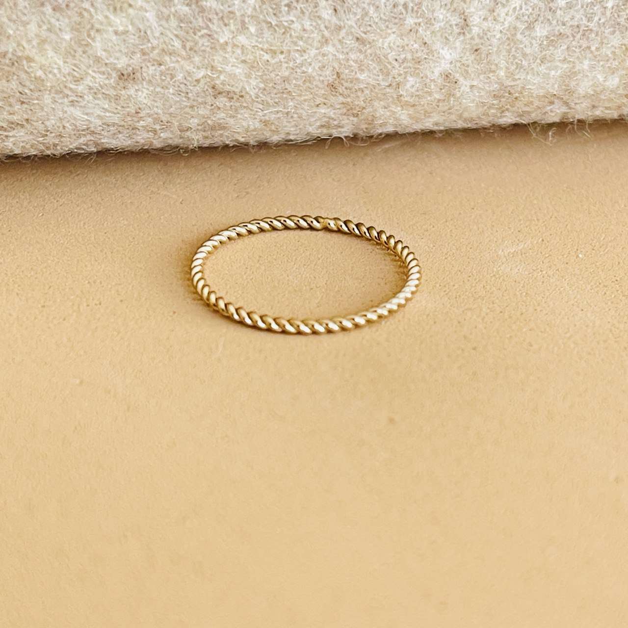 14K Gold Filled Tarnish Resistance Twisted Ring, Dainty Twist Rope Stacking Ring In Gold - sjewellery|sara jewellery shop toronto