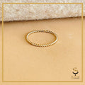 14K Gold Filled Tarnish Resistant Rope Twisted Rope Ring Size 9