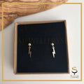 14k Dangling Lightning Bolt Earrings, 14k Gold-Filled Ball Studs Earrings - sjewellery|sara jewellery shop toronto