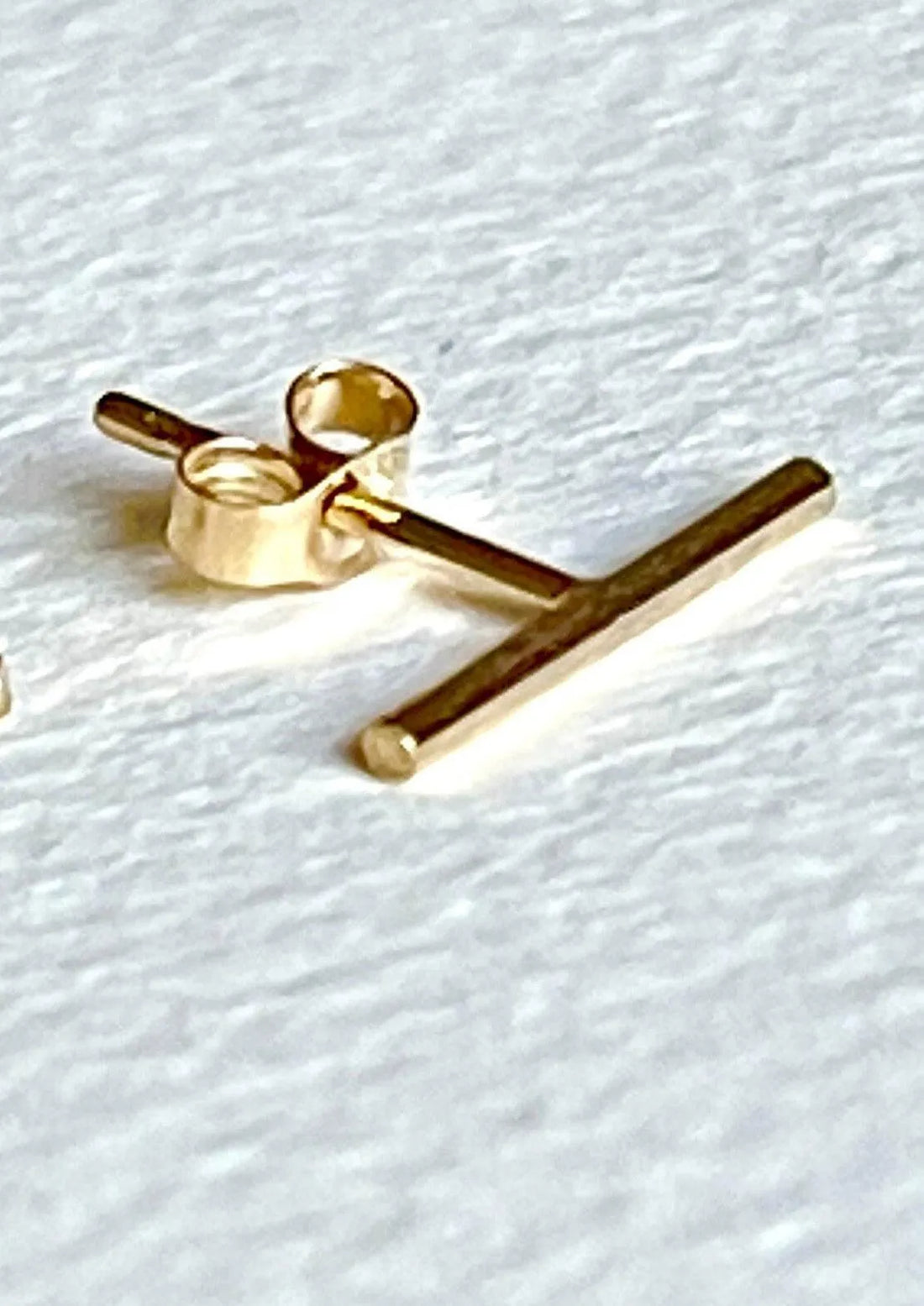 14k Gold Bar Studs, Line Stud Earrings gold, Single Gold Bar Stud Earrings - sjewellery|sara jewellery shop toronto