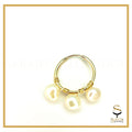 14k Gold Filled Hoop Earrings With 3 Pearl| For Everyday Wear - sjewellery|sara jewellery shop toronto