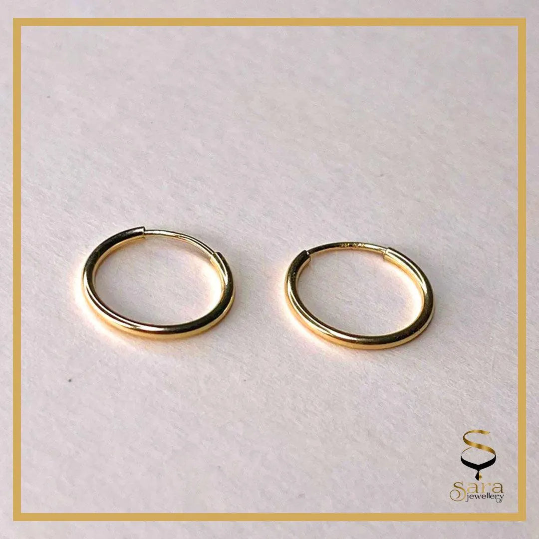 14k Gold-filled hoop earring| Tarnish Resistant earrings| 14K Gold Tarnish Resistant| 14k Gold Filled Endless Hoops - sjewellery