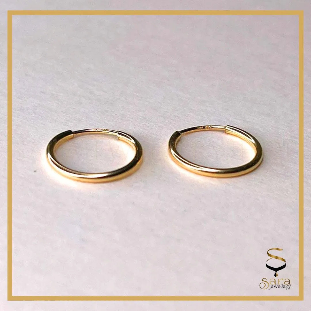 14k Gold-filled hoop earring| Tarnish Resistant earrings| 14K Gold Tarnish Resistant| 14k Gold Filled Endless Hoops - sjewellery|sara jewellery shop toronto