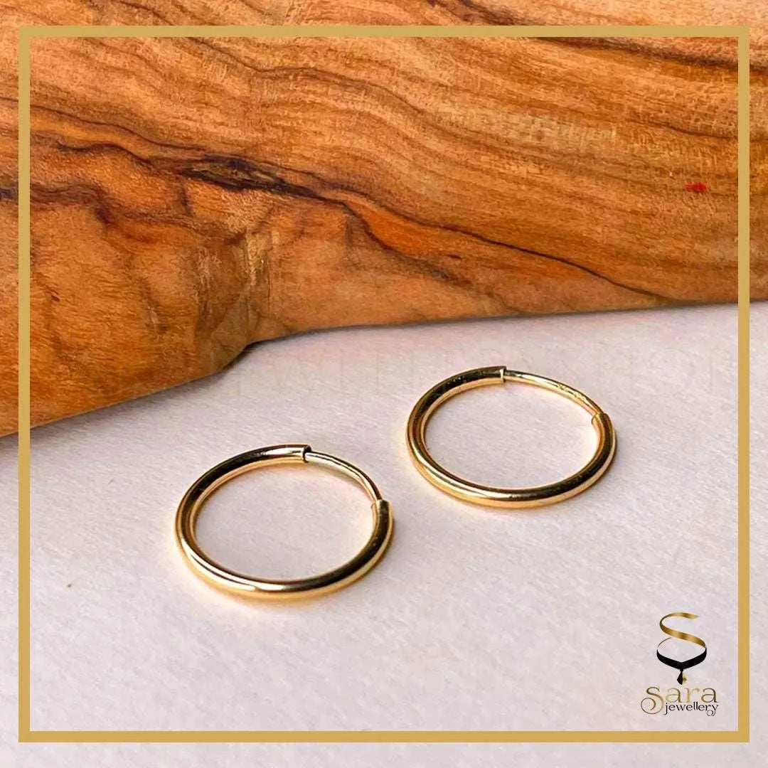 14k Gold-filled hoop earring| Tarnish Resistant earrings| 14K Gold Tarnish Resistant| 14k Gold Filled Endless Hoops - sjewellery|sara jewellery shop toronto