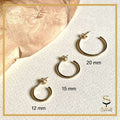 3/4 Hoop studs earrings in 14 k gold-filled l 3/4 open gold filled hoop studs l 14k gold filled earrings - sjewellery|sara jewellery shop toronto