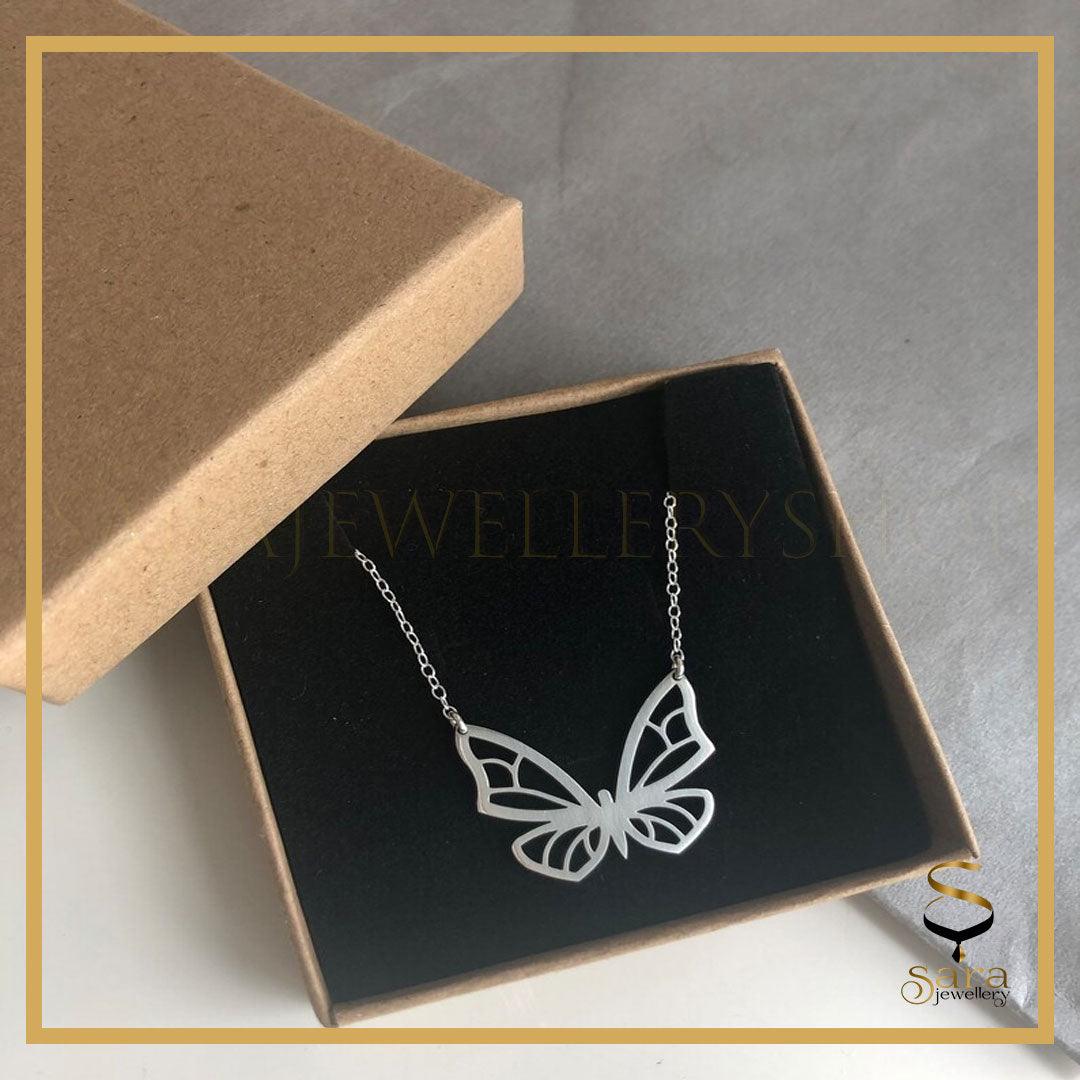 Butterfly pendant| Butterfly necklace| 925 sterling silver butterfly necklace| Silver butterfly with chain - sjewellery|sara jewellery shop toronto