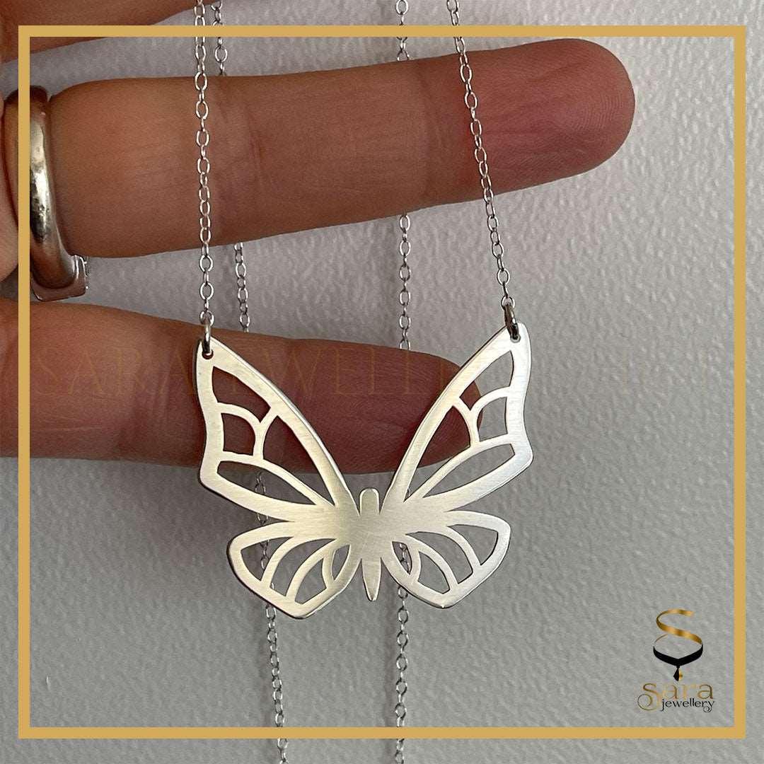 Butterfly pendant| Butterfly necklace| 925 sterling silver butterfly necklace| Silver butterfly with chain sjewellery|sara jewellery shop toronto