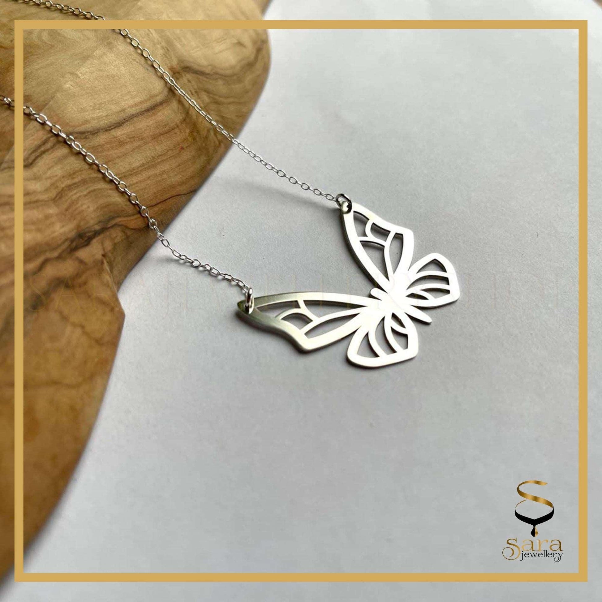 Butterfly pendant| Butterfly necklace| 925 sterling silver butterfly necklace| Silver butterfly with chain sjewellery|sara jewellery shop toronto