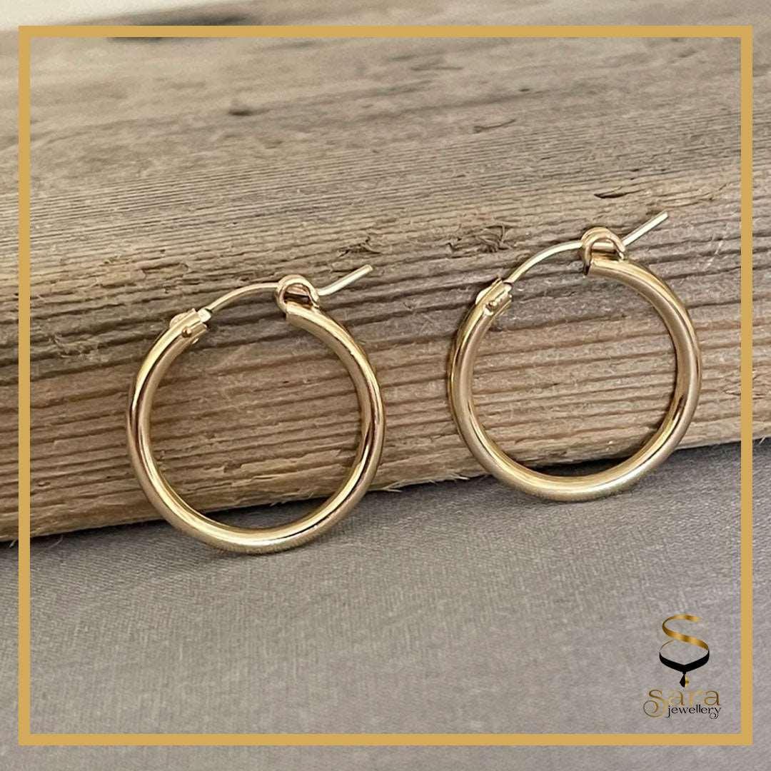 Classic Thin Hoop Earrings| 14k Gold Filled Tarnish