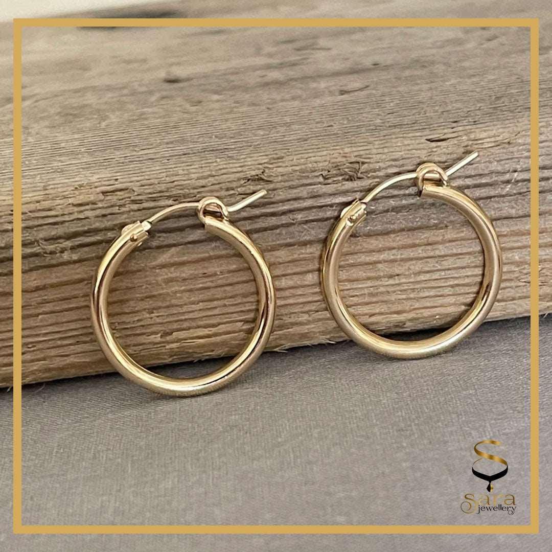 Classic Thin  Hoop Earrings| 14k Gold Filled Tarnish Resistant Hoop Earrings sjewellery|sara jewellery shop toronto