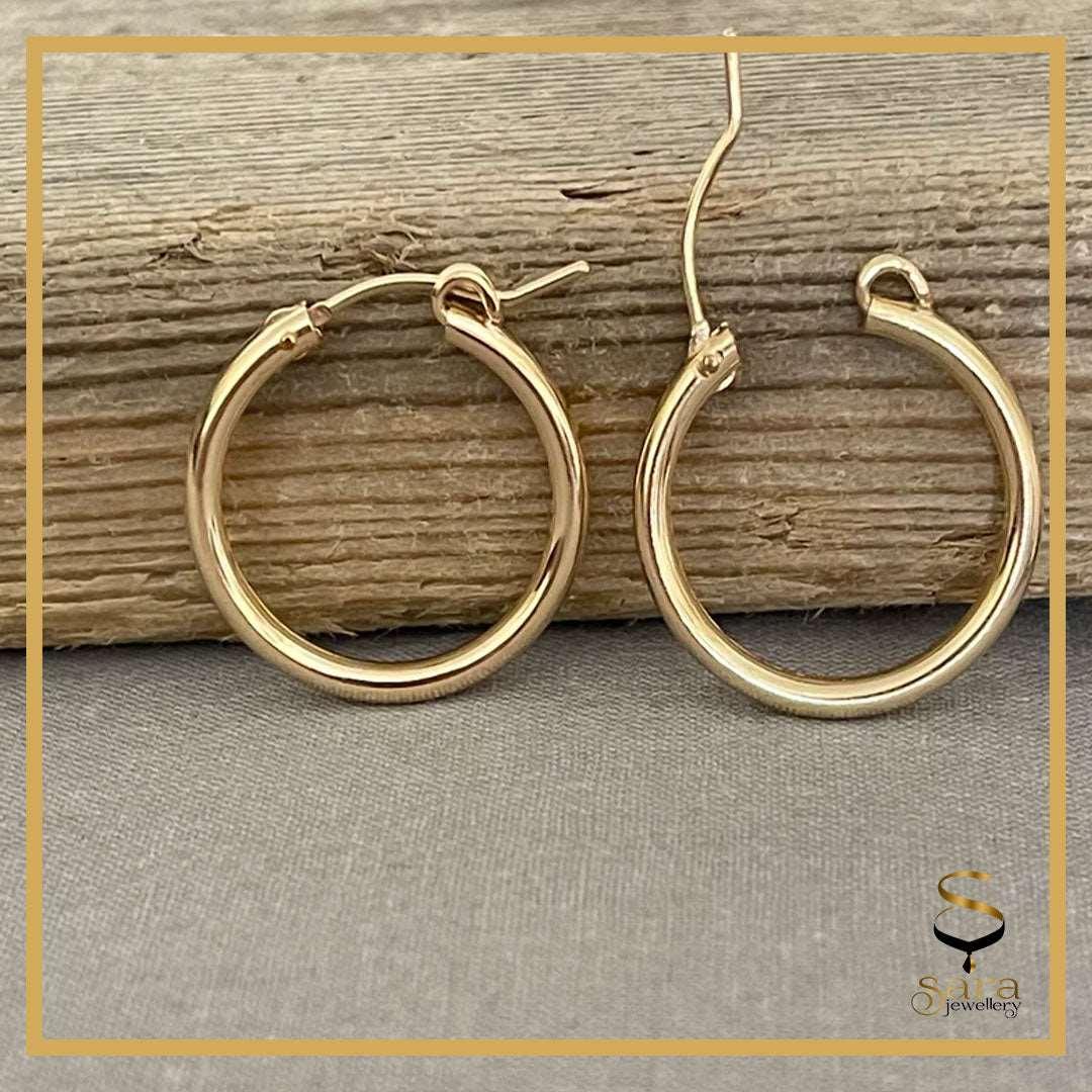 Classic Thin  Hoop Earrings| 14k Gold Filled Tarnish Resistant Hoop Earrings sjewellery|sara jewellery shop toronto