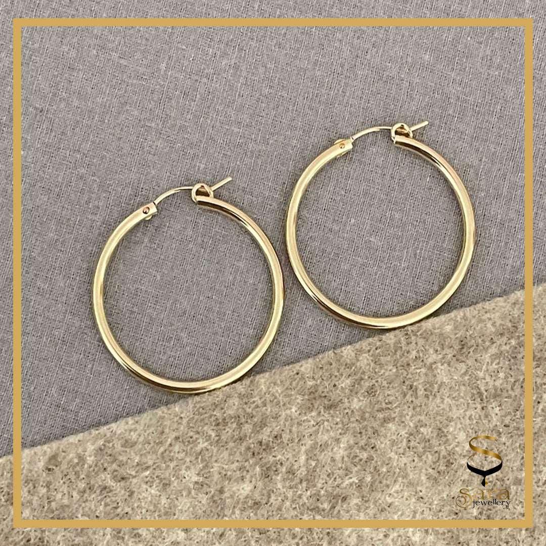 Classic Thin  Hoop Earrings| 14k Gold Filled Tarnish Resistant Hoop Earrings sjewellery|sara jewellery shop toronto