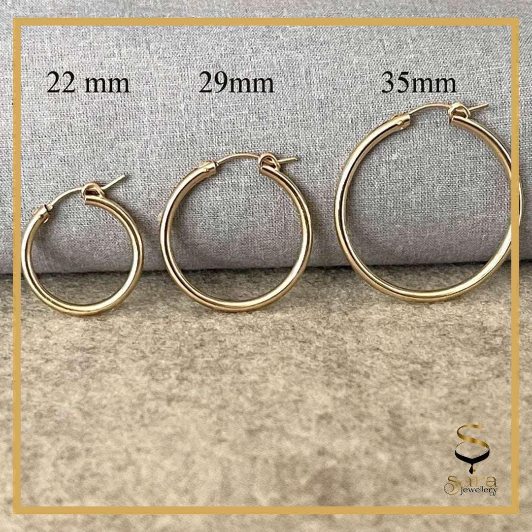 Classic Thin  Hoop Earrings| 14k Gold Filled Tarnish Resistant Hoop Earrings sjewellery|sara jewellery shop toronto