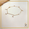 Cordelia Anklet Shiny Chain Anklet Freshwater Pearl with Crystal/ Bracelet sjewellery|sara jewellery shop toronto