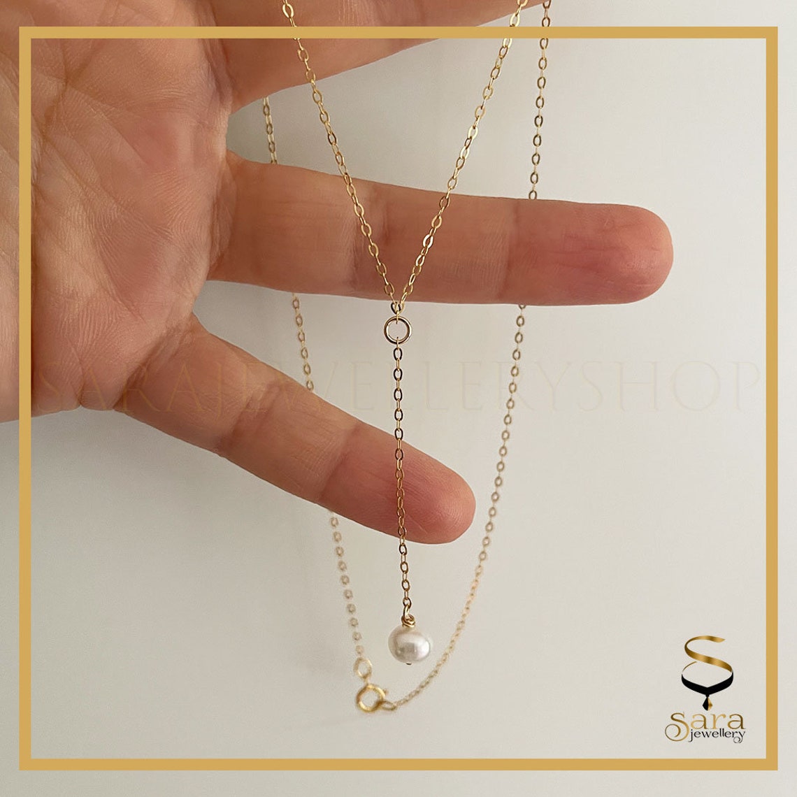 Dainty Freshwater Pearl Necklace|14k Gold Filled Necklace| Pearl Charm Necklace sjewellery|sara jewellery shop toronto