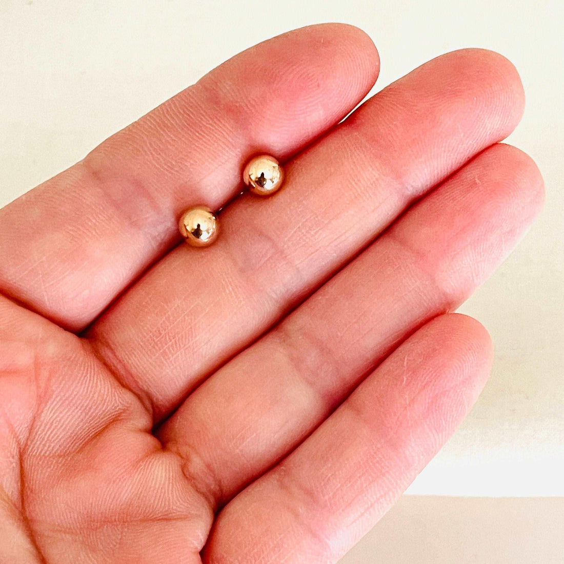 Dainty Gold And Rose Gold Ball Stud Earrings, Sterling Silver Sphere Stud Earrings, Classic Earrings For Men And Women - sjewellery|sara jewellery shop toronto