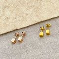 Dainty Gold and Rose Gold Solid Cube Stud Earrings, Tiny Cube Stud Earrings, Solid Gold Minimalist Square Stud Earrings sjewellery|sara jewellery shop toronto