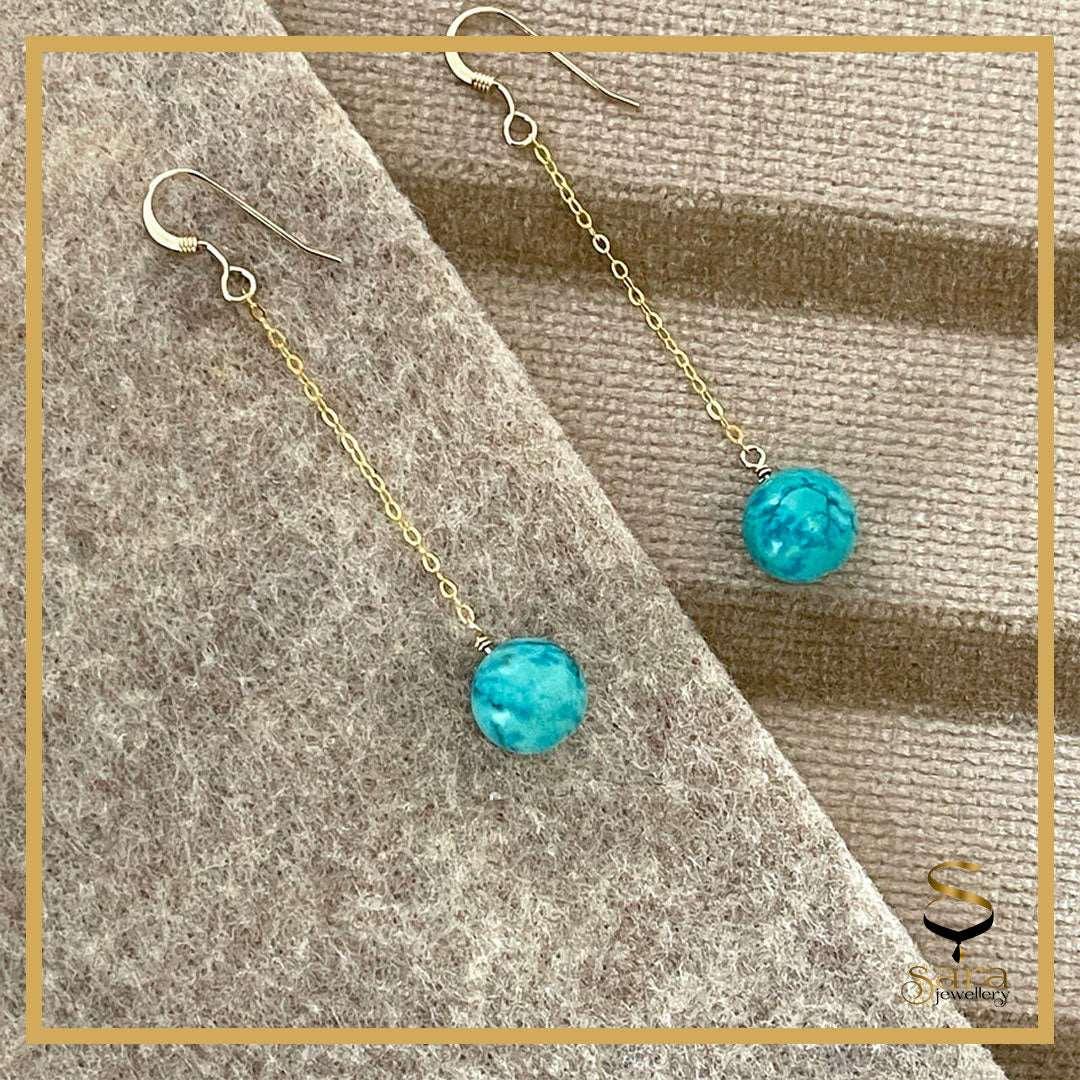 Dangle and drop gold earrings with blue stones| dainty tiny earrings| gift for her sjewellery|sara jewellery shop toronto