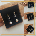 Drop Gold Pearl Earrings, Ball Stud Earrings, Dangle Earrings sjewellery|sara jewellery shop toronto