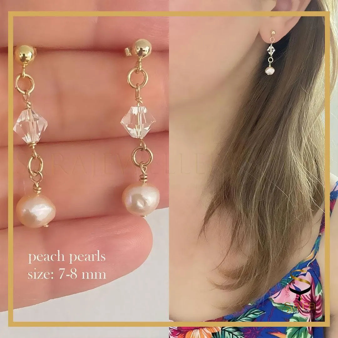 Drop Gold Pearl Earrings, Ball Stud Earrings, Dangle Earrings sjewellery|sara jewellery shop toronto