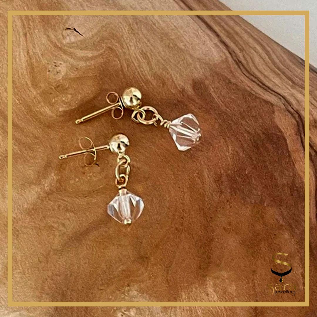 Elegant crystal Stud Earrings| Mother's Day Gift| Minimalist Studs| Dainty Earrings| Gift For Her| Gift for Mom - sjewellery|sara jewellery shop toronto