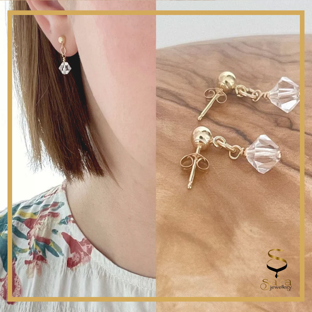 Elegant crystal Stud Earrings| Mother's Day Gift| Minimalist Studs| Dainty Earrings| Gift For Her| Gift for Mom sjewellery|sara jewellery shop toronto