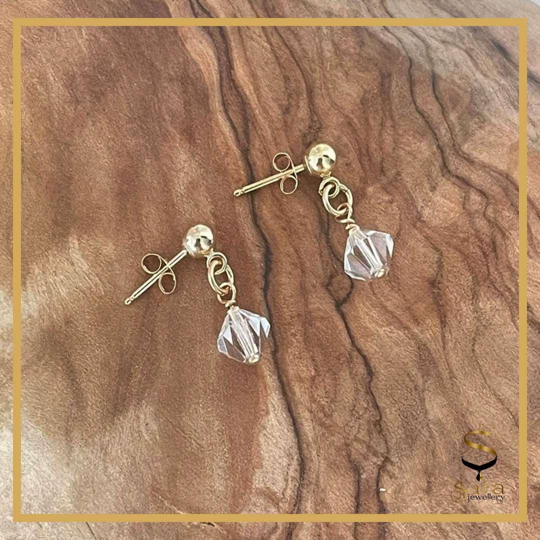 Elegant crystal Stud Earrings| Mother's Day Gift| Minimalist Studs| Dainty Earrings| Gift For Her| Gift for Mom - sjewellery|sara jewellery shop toronto