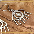 Evil Eye Earrings with white Freshwater pearls | Sterling silver Devil eye earrings sjewellery|sara jewellery shop toronto