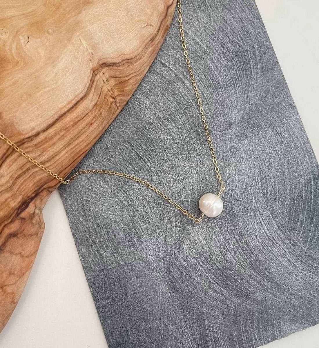 Floating Single Pearl Necklace |Simple Pearl Necklace - sjewellery|sara jewellery shop toronto