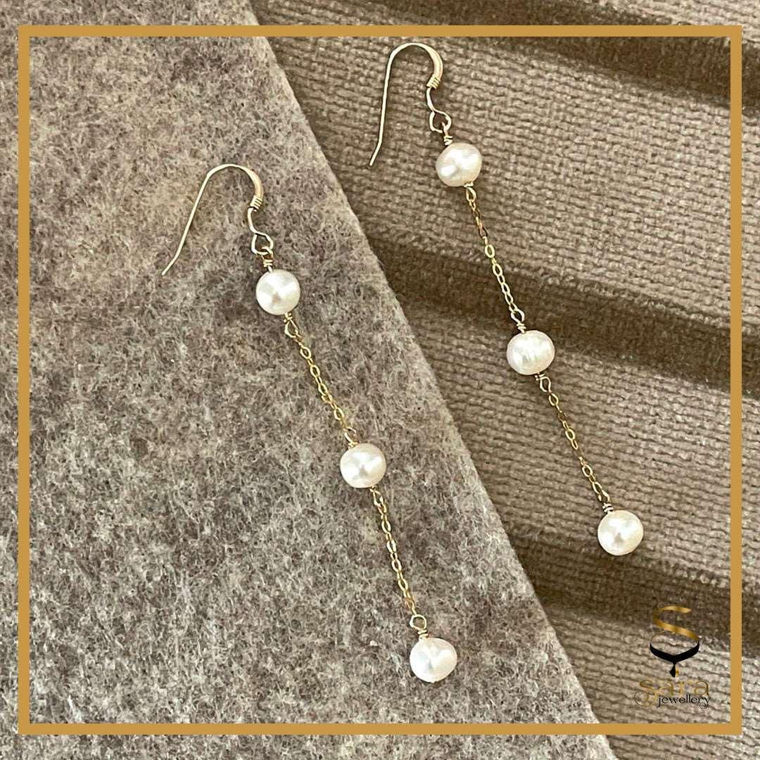 Freshwater Pearl Earrings| Pearl Earrings| Dangle Earrings| Minimalist| Dainty| Gift For Her| Wedding| Bridesmaid - sjewellery|sara jewellery shop toronto