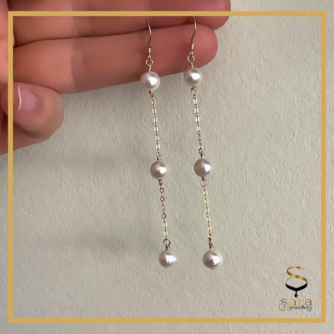 Freshwater Pearl Earrings| Pearl Earrings| Dangle Earrings| Minimalist| Dainty| Gift For Her| Wedding| Bridesmaid sjewellery|sara jewellery shop toronto