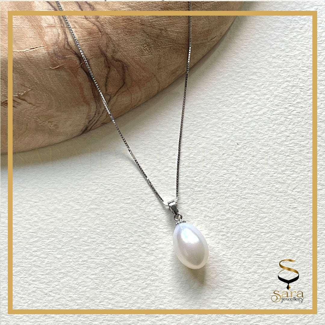 Freshwater pearl with sterling silver chain|  925 Sterling Silver| Minimal| Dainty Necklace| Layering Necklace| Pearl Necklace sjewellery|sara jewellery shop toronto