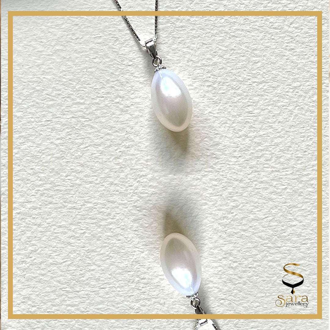 Freshwater pearl with sterling silver chain|  925 Sterling Silver| Minimal| Dainty Necklace| Layering Necklace| Pearl Necklace sjewellery|sara jewellery shop toronto