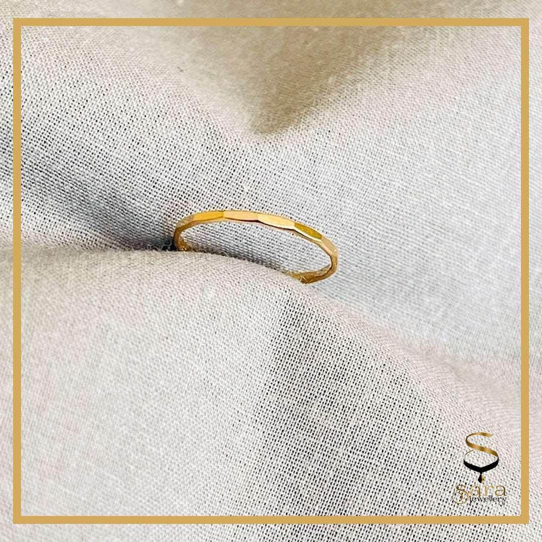 Gold Filled Ring, Hammered Gold Ring, Stacking Ring Women, Thin Gold Ring - sjewellery|sara jewellery shop toronto