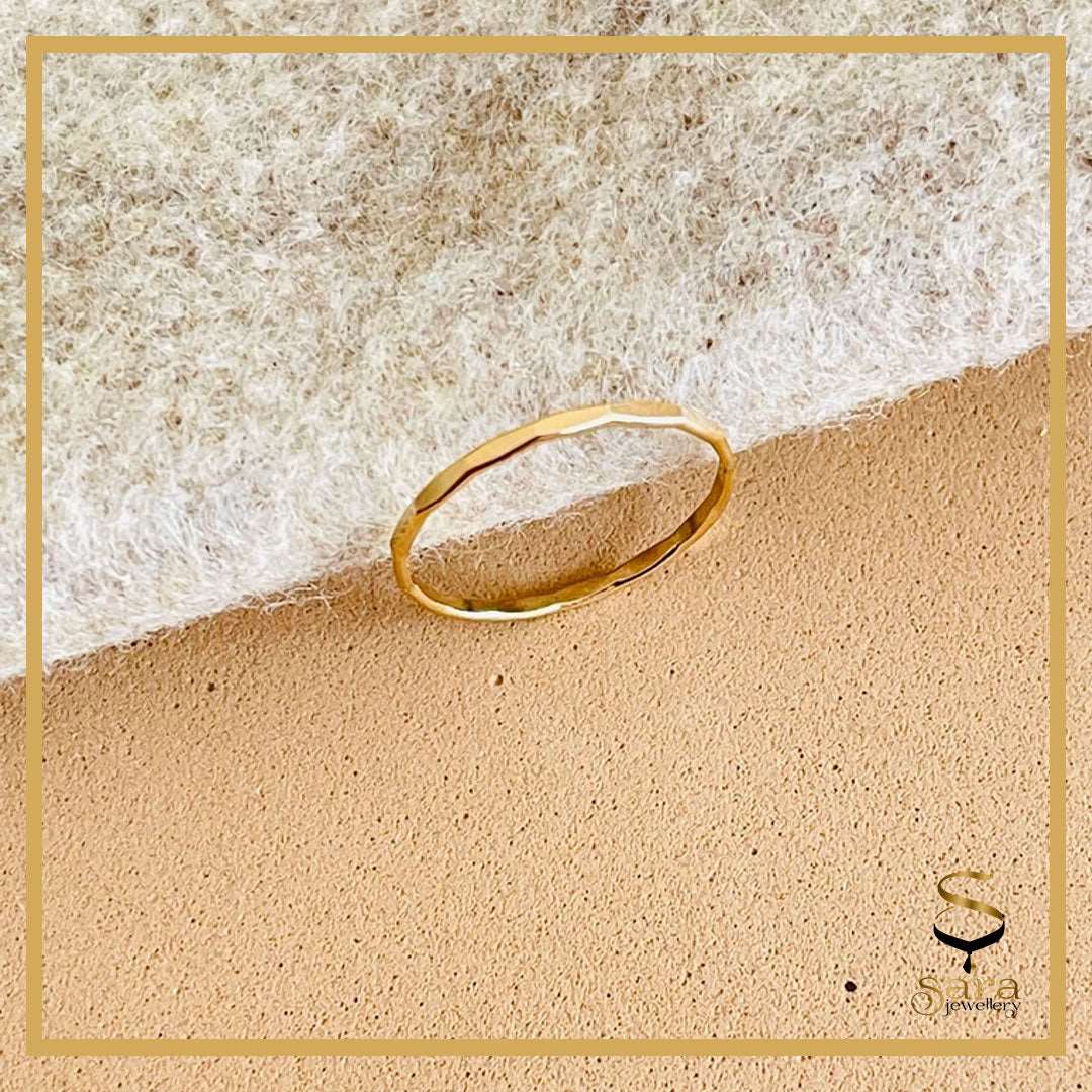 Gold Filled Ring, Hammered Gold Ring, Stacking Ring Women, Thin Gold Ring sjewellery|sara jewellery shop toronto