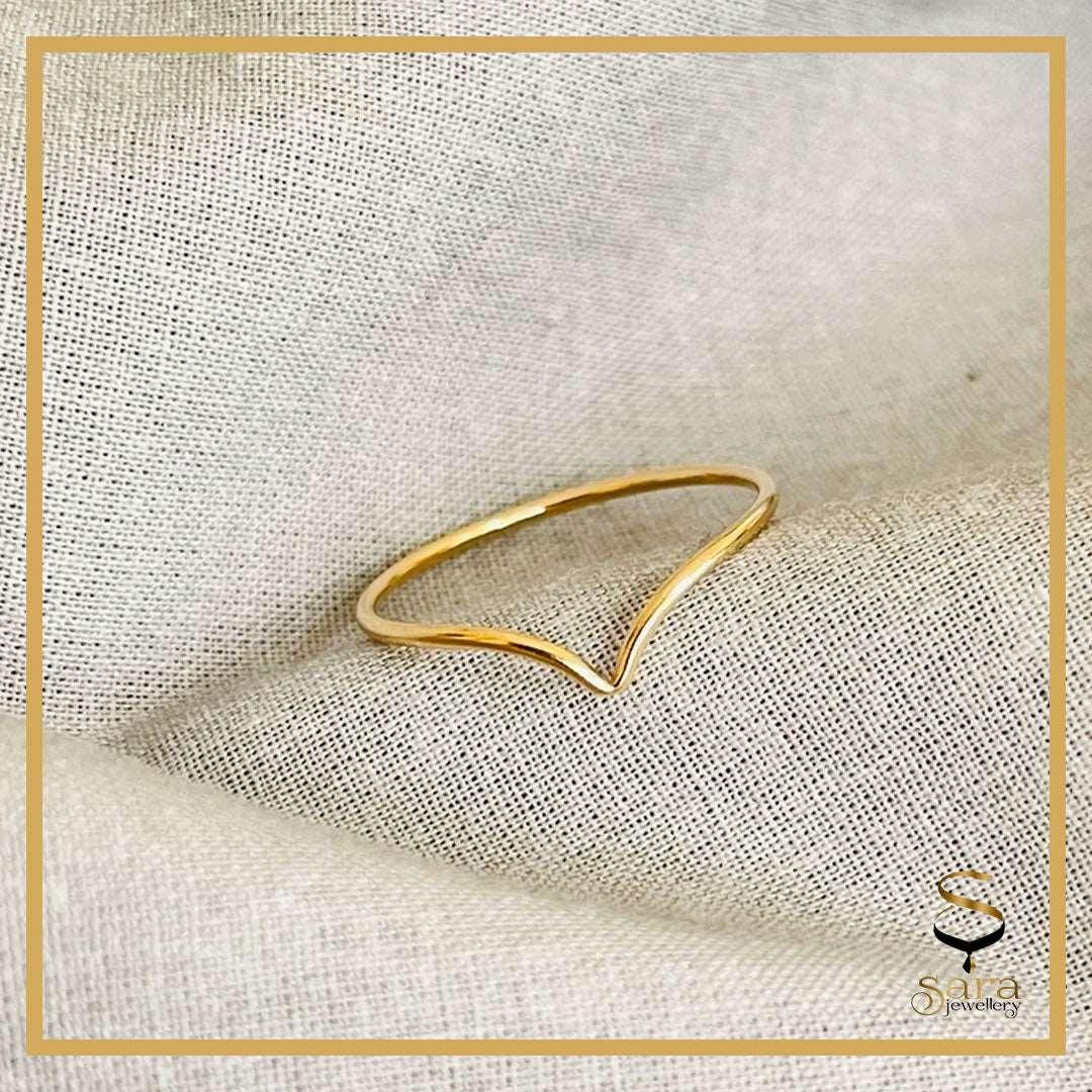 Gold Filled Ring, V Ring, Bnad Ring. 14k Gold Filled Tarnish Resistance Ring - sjewellery|sara jewellery shop toronto