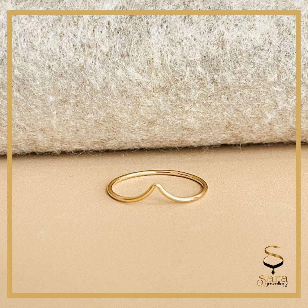 Gold Filled Ring, V Ring, Bnad Ring. 14k Gold Filled Tarnish Resistance Ring - Sara jewellery shop