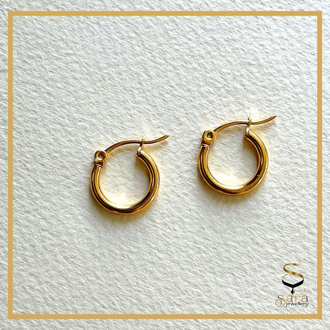 Hoop Earrings Stainless Steel for Women& Men Earring| Gold plated Stainless Steel hoop Earrings - sjewellery|sara jewellery shop toronto