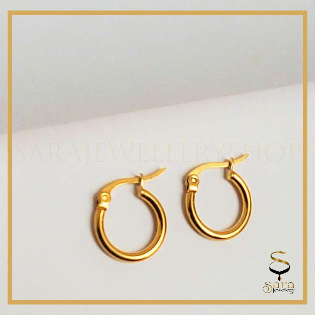 Hoop Earrings Stainless Steel for Women& Men Earring| Gold plated Stainless Steel hoop Earrings sjewellery|sara jewellery shop toronto