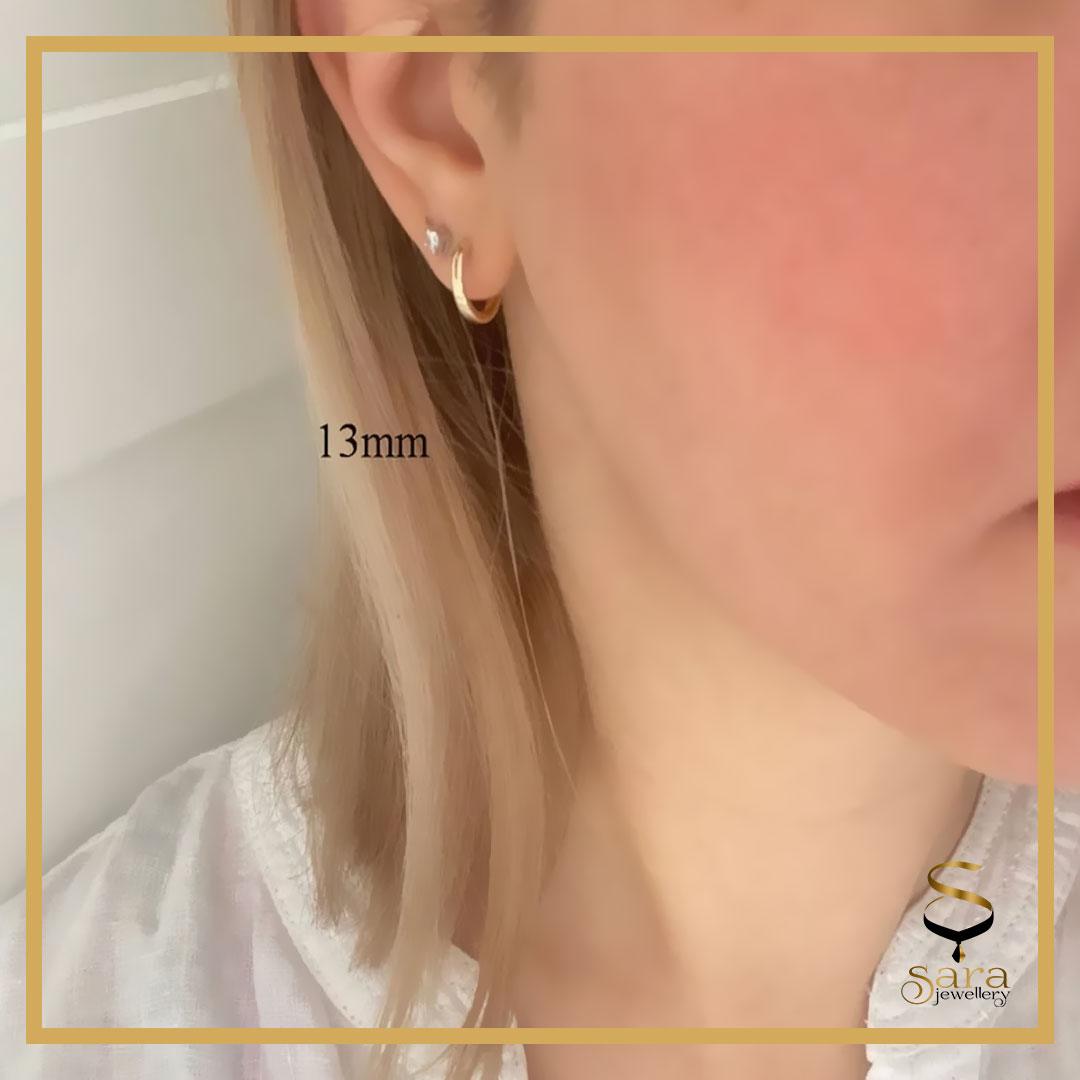 Huggie Hoop Earrings-Simple Gold Hoop Earrings-Sleeper Earrings 13mm| 15mm| 19mm sjewellery|sara jewellery shop toronto