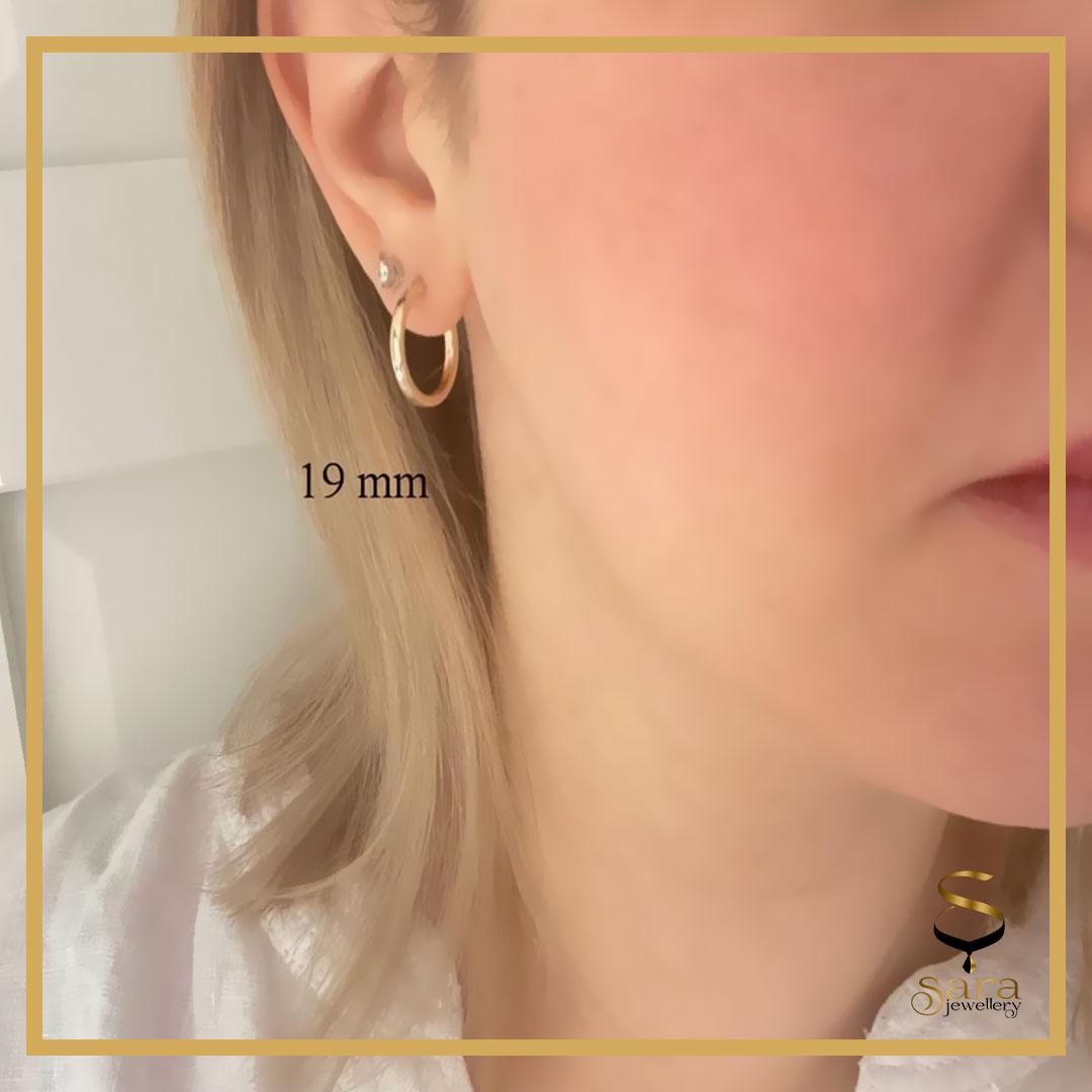 Huggie Hoop Earrings-Simple Gold Hoop Earrings-Sleeper Earrings 13mm| 15mm| 19mm sjewellery|sara jewellery shop toronto