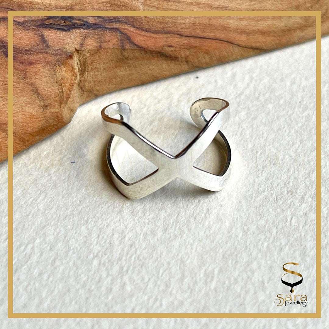 Infinity midi ring| Sterling silver midi ring| Sterling silver infinity midi ring - Sara jewellery shop