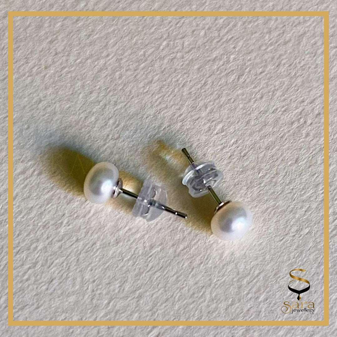 Pearl Stud Earrings With Pearl Stud Earrings | Silver 925 - sjewellery|sara jewellery shop toronto